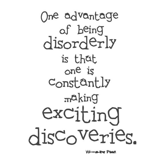 Children Making Exciting Discoveries Adventurous Quote Wall Decal Decoration One Advantage Of Being Disorderly Cartoon Bear Quote Lasts Years and Easily Removable - Size: 8 In(W) x 10 In(H)
