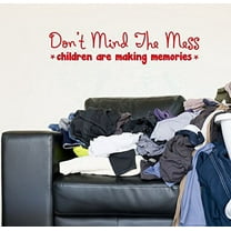 Children Making Memories Mess Best Vinyl Lettering Quote Family Wall Decals Stickers 23x5-Inch Cherry Red