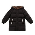 thumbnail image 1 of Children Mid-Length Winter Down Jacket Big Pocket Solid Color Thicken Coat For Boys Girls, 1 of 5