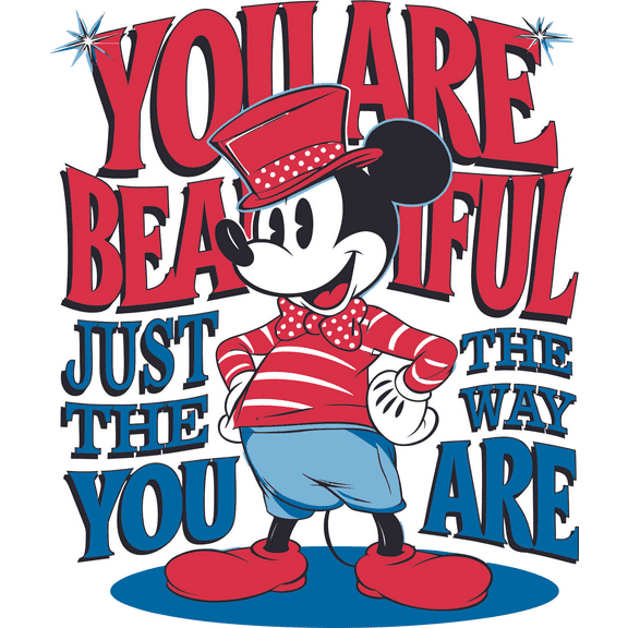 Children Minnie Goofy Daisy Porky Pluto Beautiful Just The Way You Are Cute Quote Wall Decal Decoration Cute Mouse Cartoon Cute Kids Cartoon Lasts Years Easily Removable- Size: 16 In(W) x 20 In(H)
