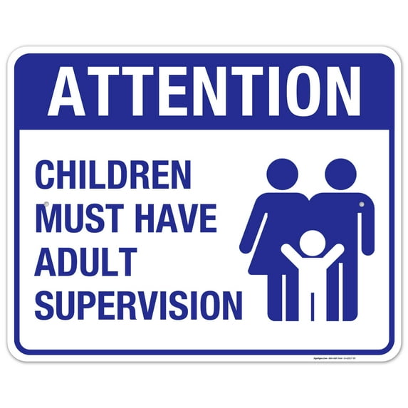 Children Must Have Adult Supervision Sign, Pool Sign,