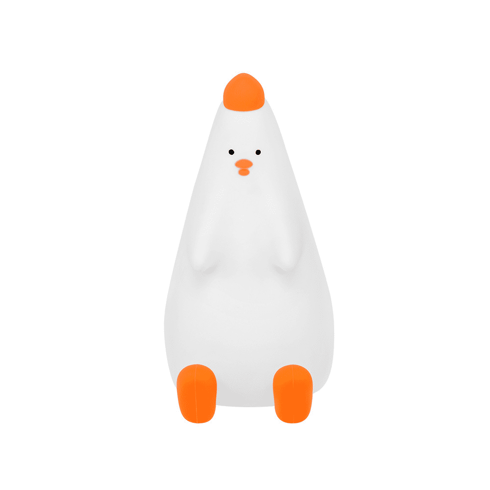 Children Night Light, Cute Chicken Children Night Light, High-Grade Silicone Baby Bed Night Light, 7 Color