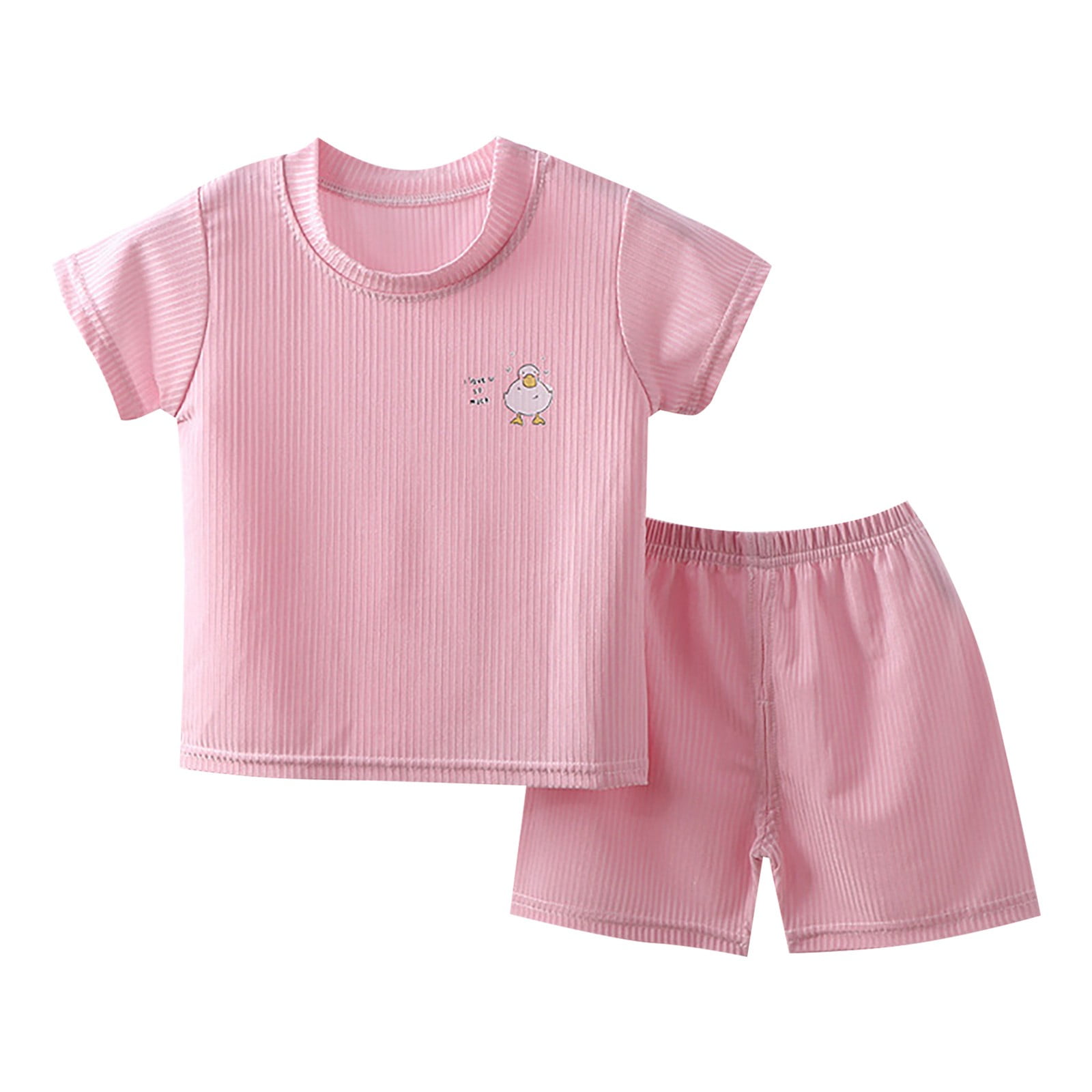 Children Outfits Ice Silk Short Sleeve Cartoon Pattern Home Pajamas Air Conditioning Baby Boy