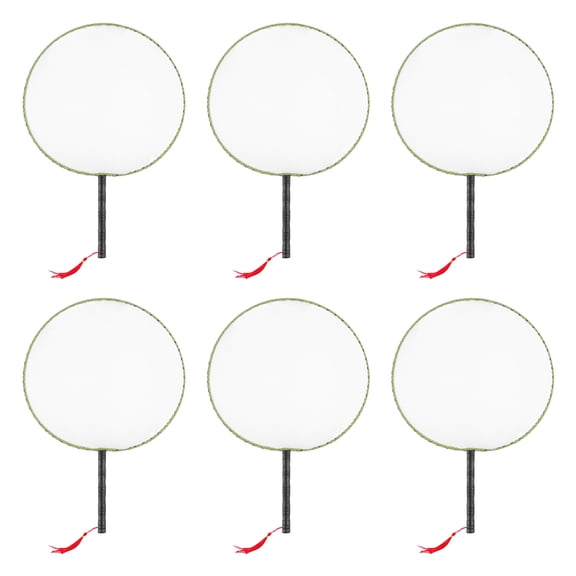 Children Painting Round Silk Handheld Fan Making Set 6 Piece Nontoxic Safe Silk Cloth Artistic Craft Projects