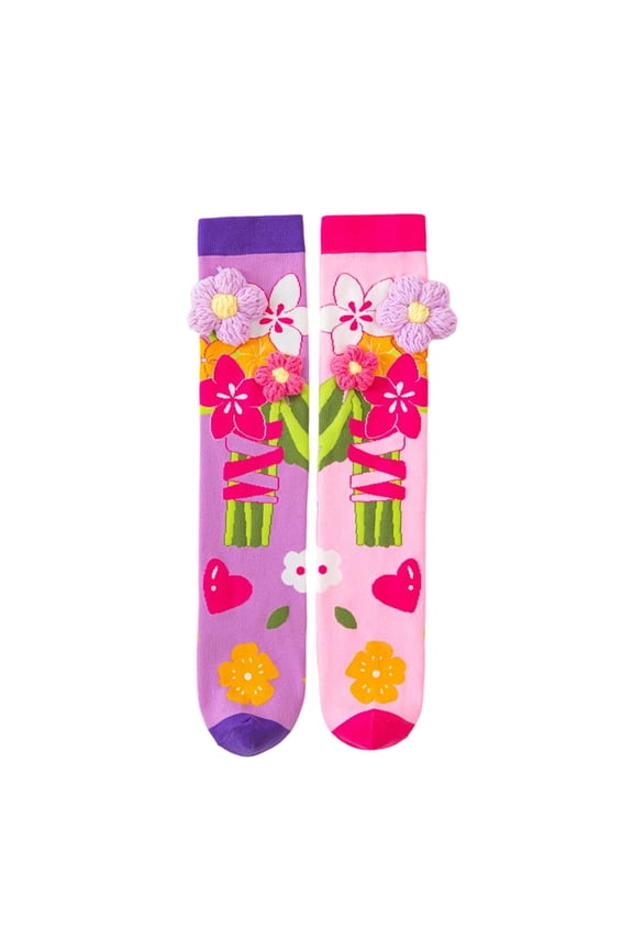 Children Penguin Pattern Novelty Crew Socks with 3D Knit Hat Detail Soft Winter Theme Comfortable Fit