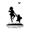 thumbnail image 1 of Children People Say Nothing's Impossible Adorable Quote Wall Decal Decoration Bear And Friend Cartoon Character Silhouette Happy Walk Lasts Years and Easily Removable - Size: 14 In(W) x 20 In(H), 1 of 5