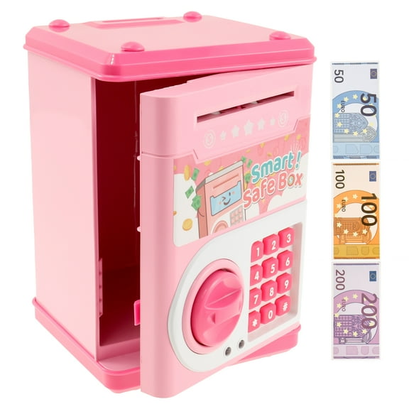 Children Piggy Bank Cute Kids Money Saving Box with Password and Toy Banknote Electronic Code Piggy Bank Auto Scroll Paper Money Saving Box for Kids Aged 3-12 Years Old