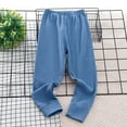 thumbnail image 1 of Children Place Pants Ndbuld Children's Winter Pants Solid Print Warm Buttocks Pants For Boys And Girls Full Length Pants,Blue,100cm/39.37in (3 Years), 1 of 6