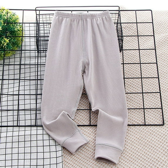Children Place Pants Ndbuld Children's Winter Pants Solid Print Warm Buttocks Pants For Boys And Girls Full Length Pants,Gray,100cm/39.37in (3 Years)