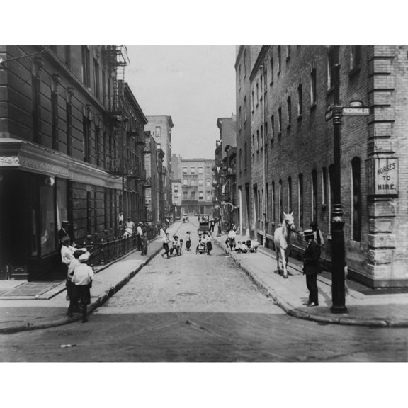 Children Playing In The Street On Minetta Lane History (36 x 24)