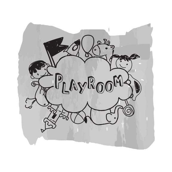 Children Playroom Adorable Sign Wall Decal Decoration Kids Drawing Playroom Activity Room Fun Kids Toys Lasts Years and Easily Removable - Size: 10 In(W) x 9 In(H)