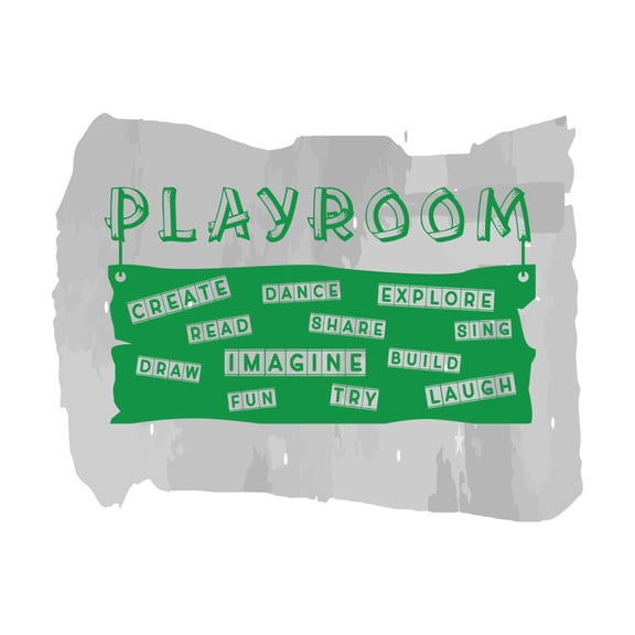 Children Playroom Create Dance Sing Happiness Quote Wall Decal Decoration Playroom Fun Activities Imagine Try Fun Laugh Read Lasts Years and Easily Removable - Size: 10 In(W) x 8 In(H)