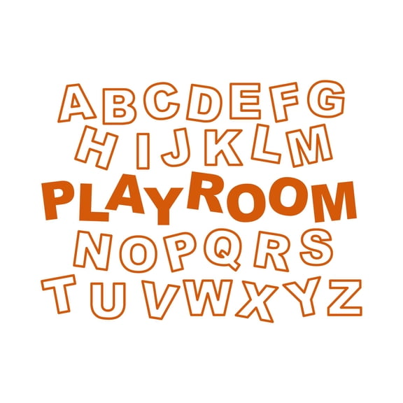 Children Playroom Happiness Sign Wall Decal Decoration Alphabet ABC Kids Playroom Sign Fun Kids Wall Decal Lasts Years and Easily Removable - Size: 10 In(W) x 9 In(H)