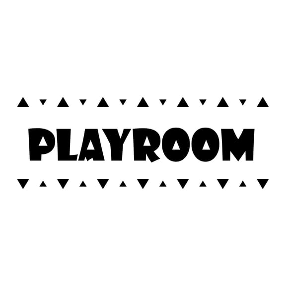 Children Playroom Happiness Sign Wall Decal Decoration Cute Little Triangles Shape Kids Fun Playroom Sign Lasts Years and Easily Removable - Size: 10 In(W) x 4 In(H)