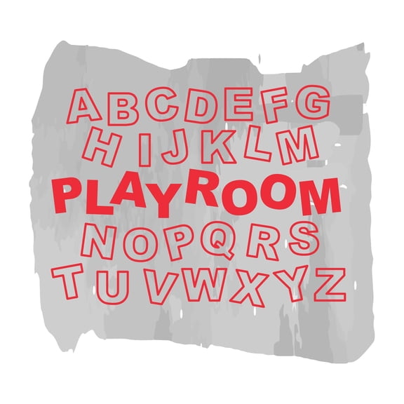 Children Playroom Motivational Sign Wall Decal Decoration Alphabet ABCD Kids Playroom Sign Fun Wall Decal Lasts Years and Easily Removable - Size: 10 In(W) x 9 In(H)