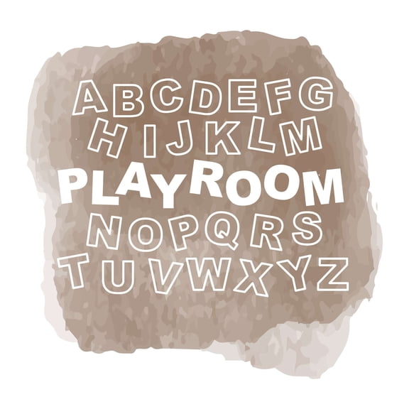 Children Playroom Motivational Sign Wall Decal Decoration Alphabet ABCDE Kids Playroom Sign Fun Wall Decal Lasts Years and Easily Removable - Size: 30 In(W) x 27 In(H)