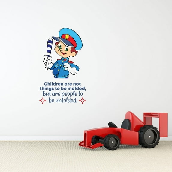 Children Police Boy Cute Life Quote Cartoon Quotes Decors Wall Sticker Art Design Decal for Girls Boys Kids Room Bedroom Nursery Kindergarten Home Decor Stickers Wall Art Vinyl Decoration (10x8 inch)