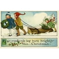 thumbnail image 1 of Children Pulling A Yule Log Poster Print By Mary Evans Picture Librarypeter & Dawn Cope Collection, 1 of 3