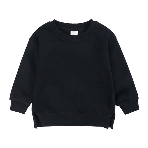 Children Pullover Solid Color Long Sleeve Sweatshirt Winter Boys Girls Sweater Coat Kids Pure Clothing Outfits Fleece Top