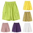 thumbnail image 1 of Children Relaxed‑Fit Multi‑Color Cargo Shorts, Water‑Resistant Cool‑Skin Large Side Pockets Summer Outdoor Daily‑Wear Pants, 1 of 5