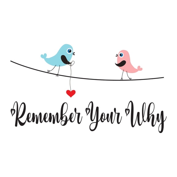 Children Remember your Why Cute Cartoon Wall Decal Decoration Beautiful Birds Lover Vinyl Wall Decal Art Lasts Years and Easily Removable - Size: 40 In(W) x 24 In(H)