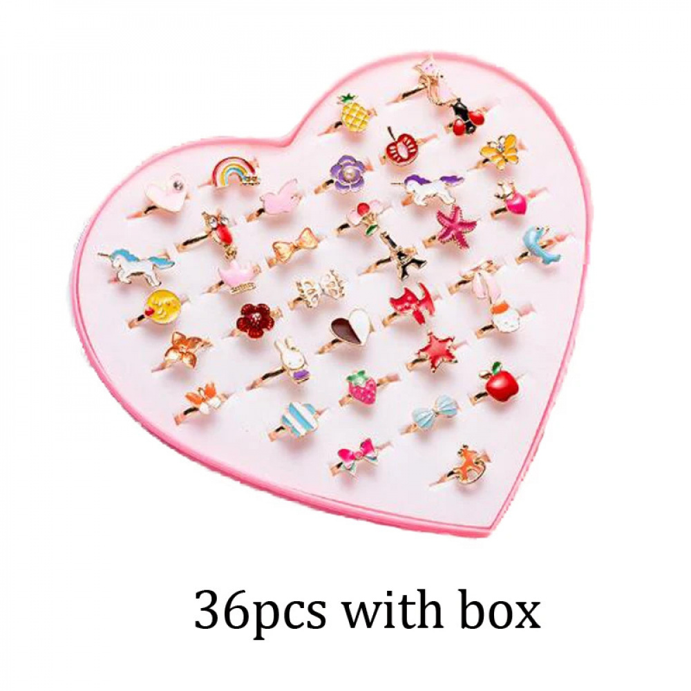 Children Rings Adjustable Exquisite Jewelry Cartoon Fashion Makeup ...
