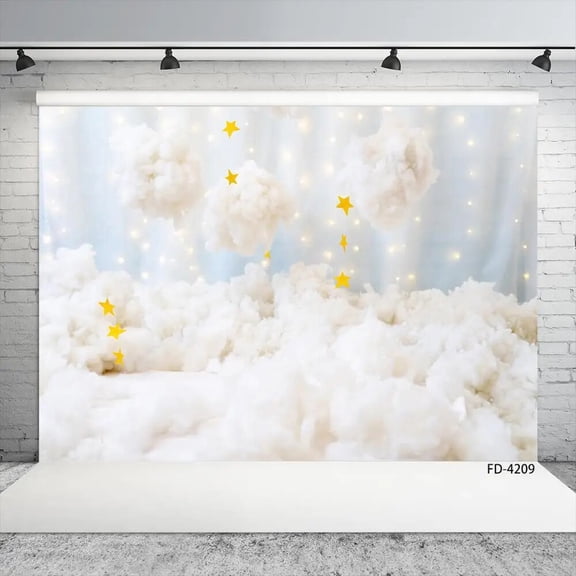 Children Room Cloud Floor Stars Light Shine Photocall Photography Background Baby Portrait Photography Backdrop For Photo Studio