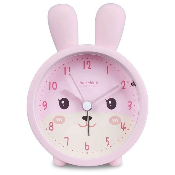 Children'S Alarm Clock for Girls Without Ticking, Silent with Light Student