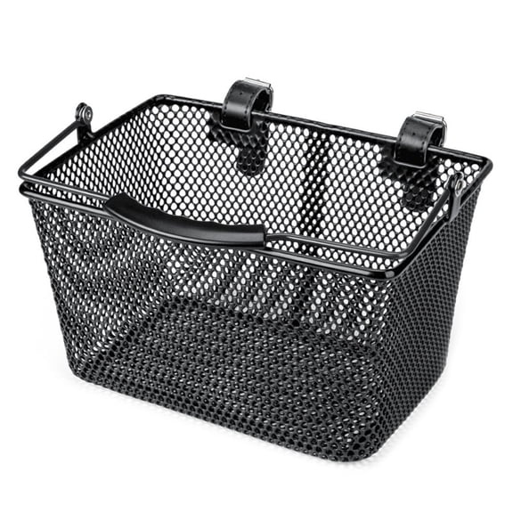 Children'S Bicycle Basket Front Basket Handheld Handlebar Basket with Handle Black