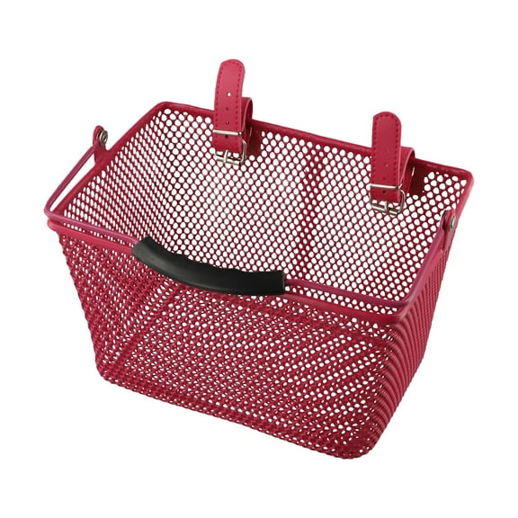 Children'S Bicycle Basket Front Basket Handheld Handlebar Basket with Handle Pink