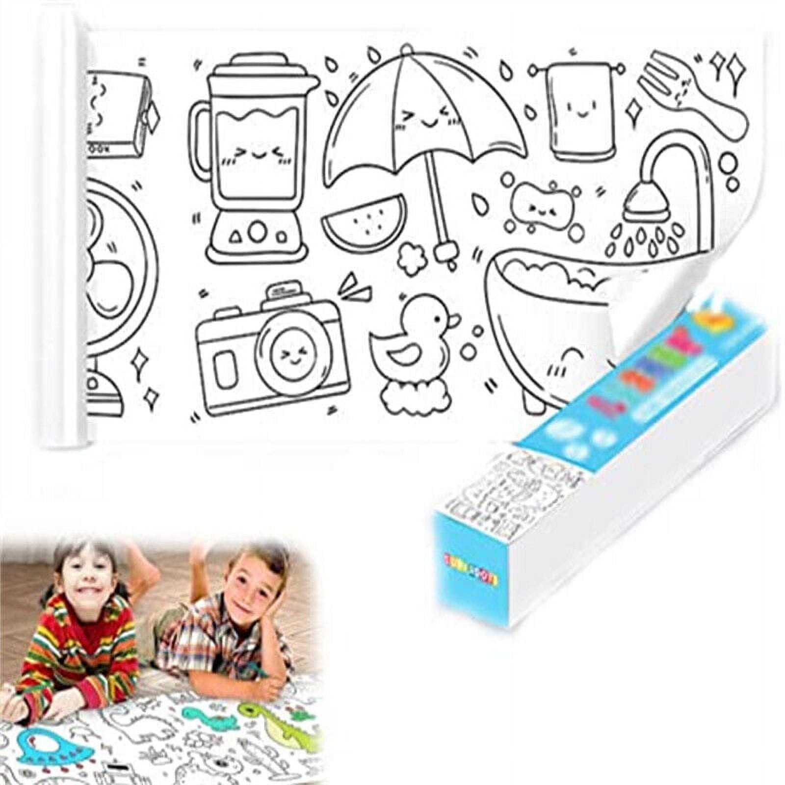 Children Coloring Paper Graffiti Scroll Drawing Roll DIY Sticky Color  Filling Paper Early Educational Gift Toys