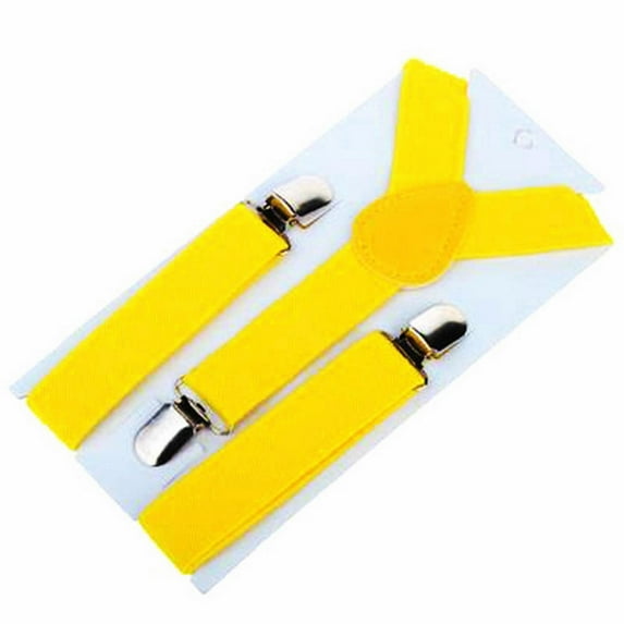 Boy's Kids Elastic Y Back Suspenders Adjustable Solid Color Suspenders For Boys Girls Adjustable Elastic Classic Accessory Sets For 6 Months To 13 Year Old Boys Girls(Yellow)
