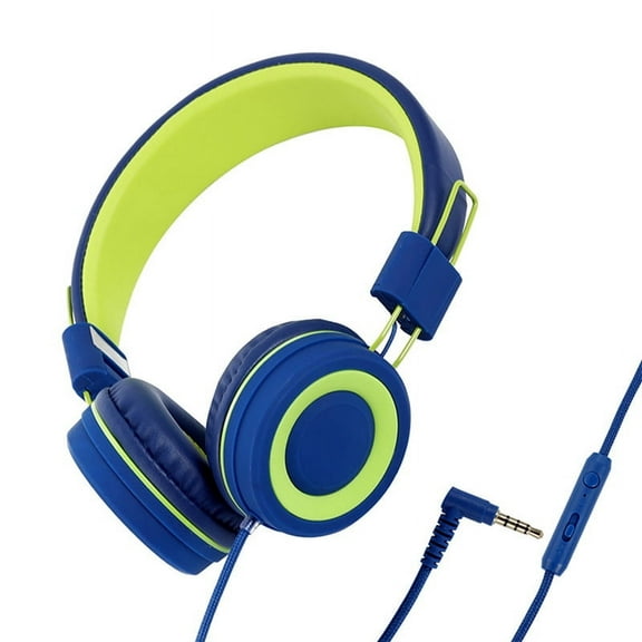 Children'S Headphones Headset Wired Colorful Laptop Tablet Phone for Learning Online Class Headphones,Blue+Green