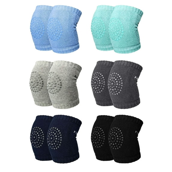 Children'S Knee Pads Solid Color Breathable Sports Anti- Crawling Toddler Anti-Fall Knee Pads (Mixed Colors 6 Pairs)