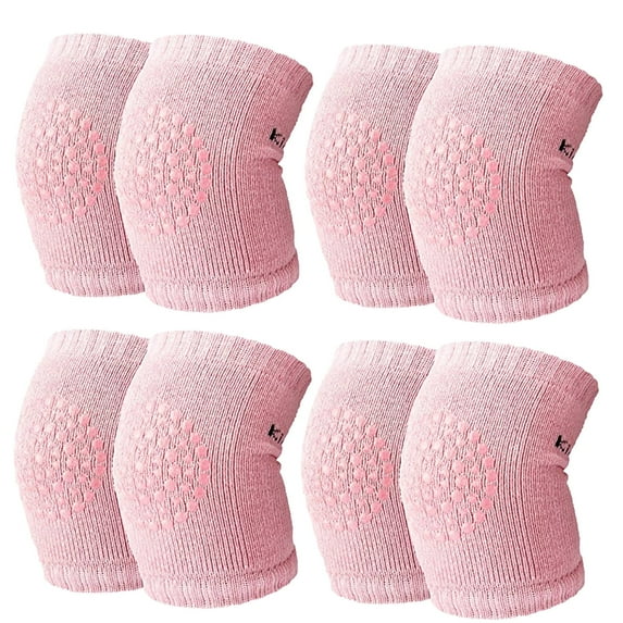 Children'S Knee Pads Solid Color Breathable Sports Anti-Slip Crawling Toddler Anti-Fall Knee Pads (Solid Color 4 Pairs Pack)