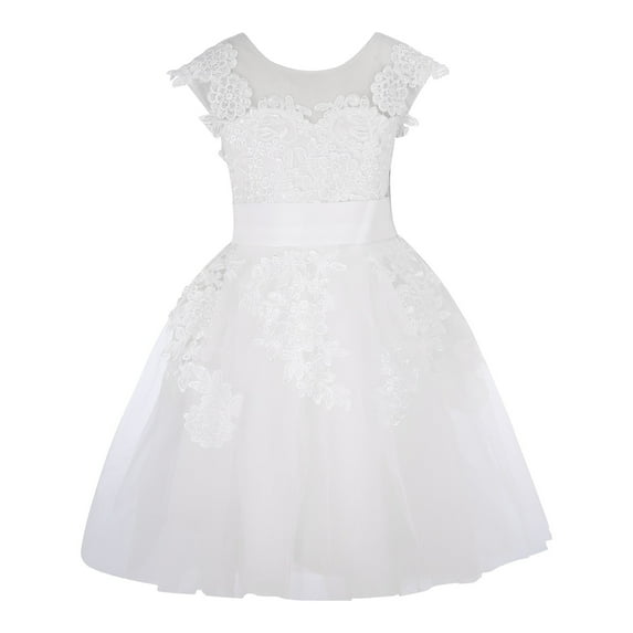 Children'S Lace Tulle Wedding Dress Flower Girl Dress Junior Bridesmaid Dress