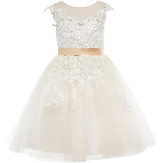 Children'S Lace Tulle Wedding Dress Flower Girl Dress Junior Bridesmaid Dress