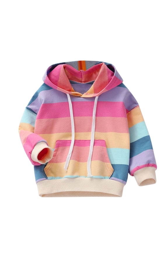 Children'S Rainbow Long Sleeve Cardigan Jacket