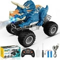 thumbnail image 1 of Children'S Remote Control Car, 1:16 Scale 2.4ghz Monster Truck Toy, Suitable For Boys Aged 3, 4, 5, 6, 7, And 8, Toy Car, Suitable For Boys Aged 3-9, Triceratops Blue, 1 of 6