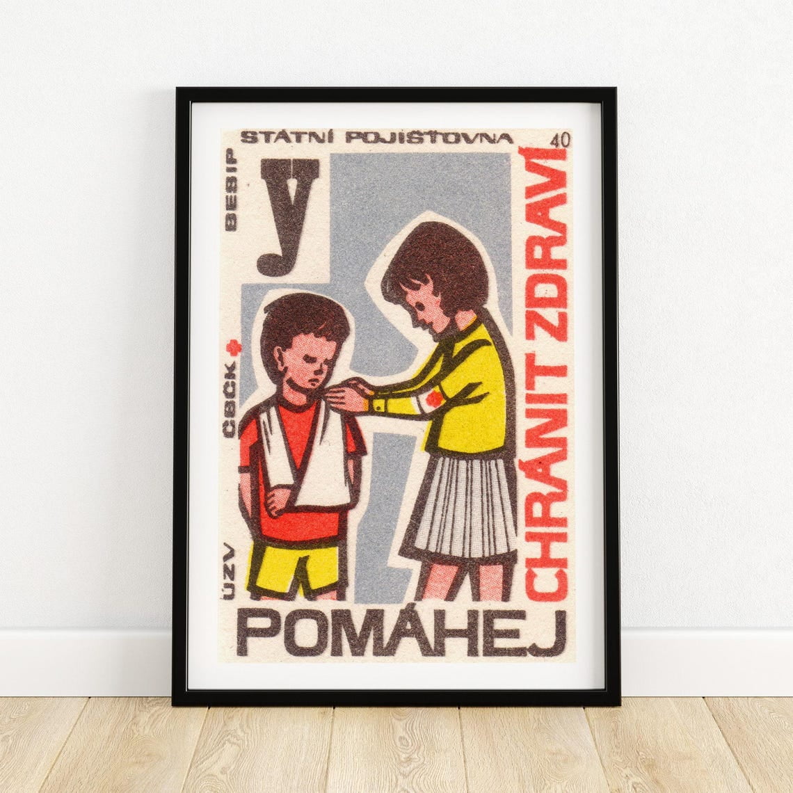 Children S Safety Art Print Vintage Czech Illustration Mid Century Children s safety art print vintage czech illustration mid century