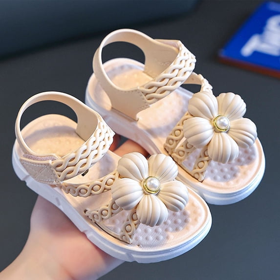 Children'S Summer Fashion Bow Sandals Printed Soft Bottom Non Slip Sandals Outdoor Comfortable Casual Sandals