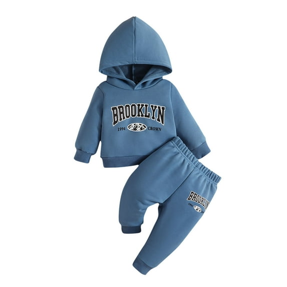 Children'S Tracksuits Boys Girls Fashion Letter Printing Casual Long Sleeve Hooded Sweatshirt and Sweatpants Set 3-8 Years Winter Children'S Sports Suit