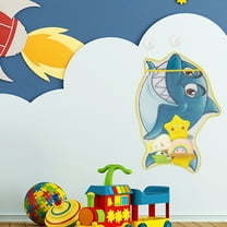 Children'S Water Play Toy Storage Bag, Bath Toy Storage Mesh Bag, Bathroom With Suction Cup Hanging Bag, 1Pc Shark Storage Bag Polyester And Pvc - 1 X Storage Bag