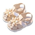 thumbnail image 1 of Children Shoes Comfortable Flat Sandals Fashionable Toe Covering Children Toddler Shoes Beach Sandals ,Toddler Girl Sandals/Toddler Boy Sandals(Color:BG,Size:9.5), 1 of 7