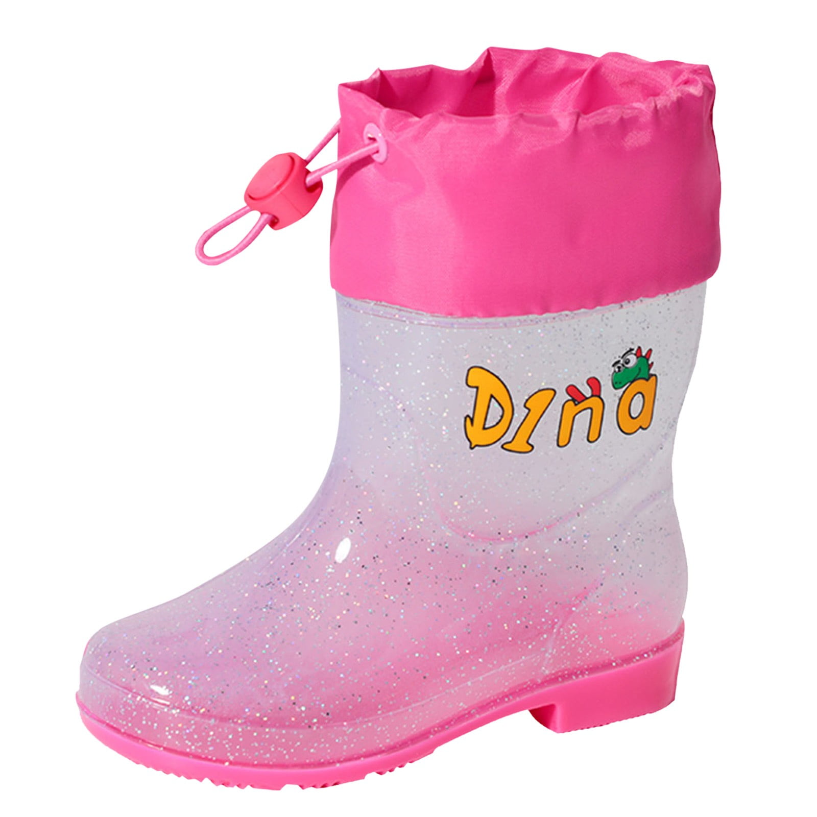 Children Shoes Fashion Flat Cartoon Rain Boots Can Be Tied Mouth