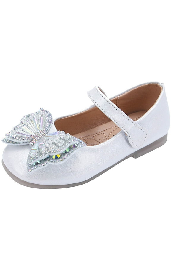 Children Shoes Flat Sandals Toddler Sliders Shoes Students Dance Performance Shoes Postman Slide Sequin Bow Princess Shoes