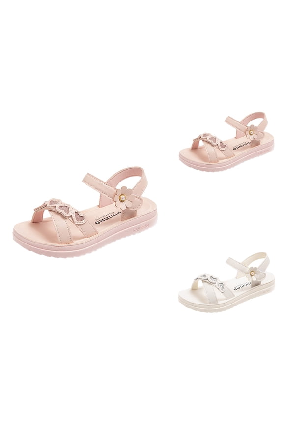 Children Shoes Summer Flower Sandals, Girls Soft Sole Princess Flats with Butterfly Decor – Cute Dress Sandals for Party Wedding Fashion