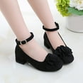 thumbnail image 1 of Children Shoes Thick High Heel Sandals Fashionable Diamond Bow Small High Heel Princess Sandals(Color:Black,Size:11), 1 of 6