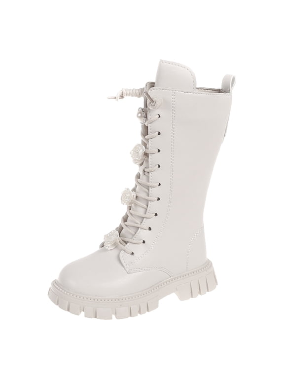 Children Shoesable Flat Toddler Shoes 4C Boots Comfortable Soft Sole Big Kid Shoes Leather Children Boots Princess Girls Basketball Shoes Size 4 Big Kid Boots