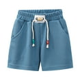 thumbnail image 1 of Children Shorts Boys Girls Drawstring Casual Summer Shorts Clothes Kids Elastic Pants Navy Kids Homewear 2 Years-3 Years, 1 of 8